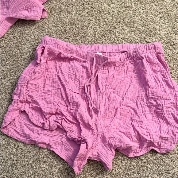 Stars Above Light Pink Crinkle Pajama Set - Picture 3 of 4